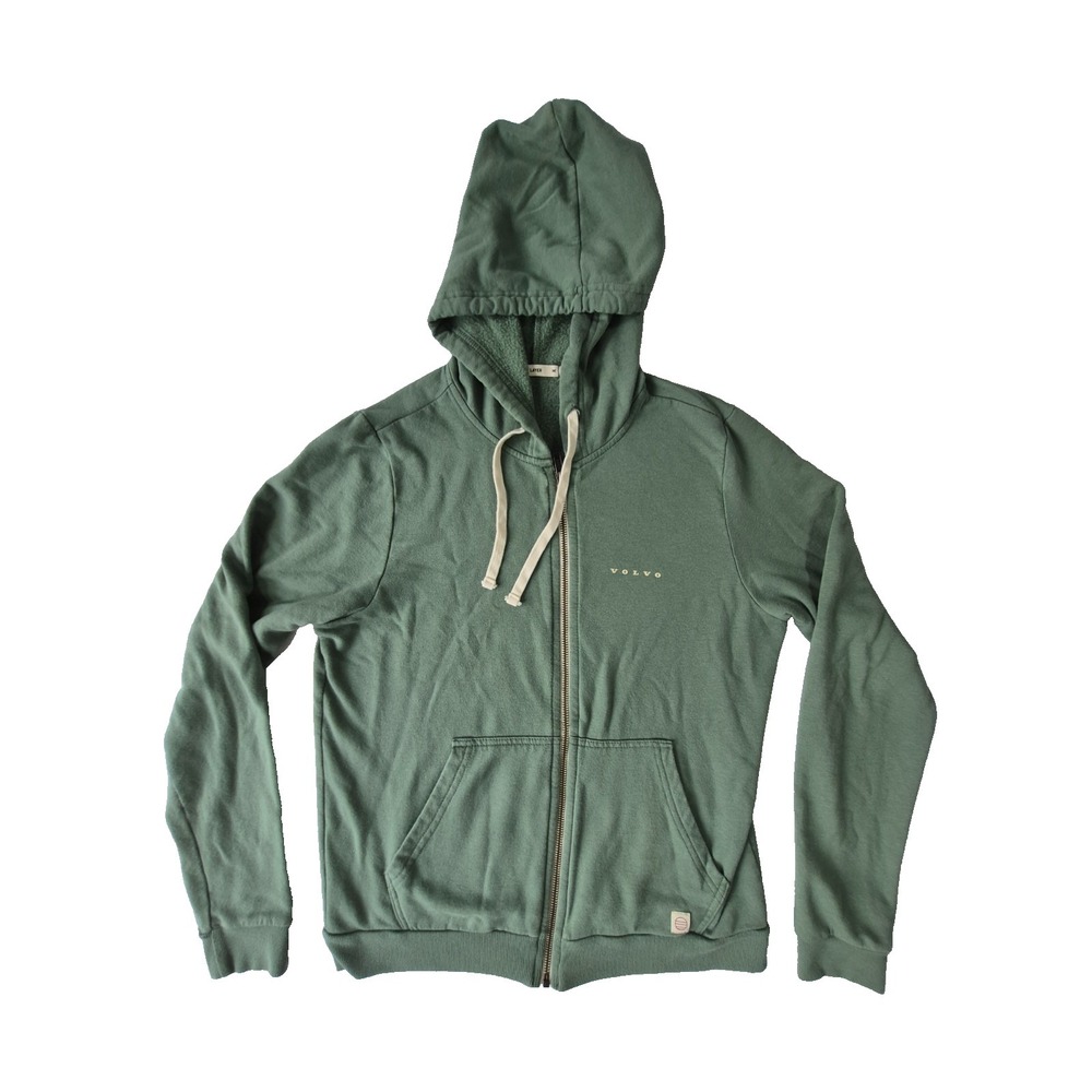 Marine Layer Volvo Full Zip Hoodie USA Made Super Soft Fleece Green Mens M